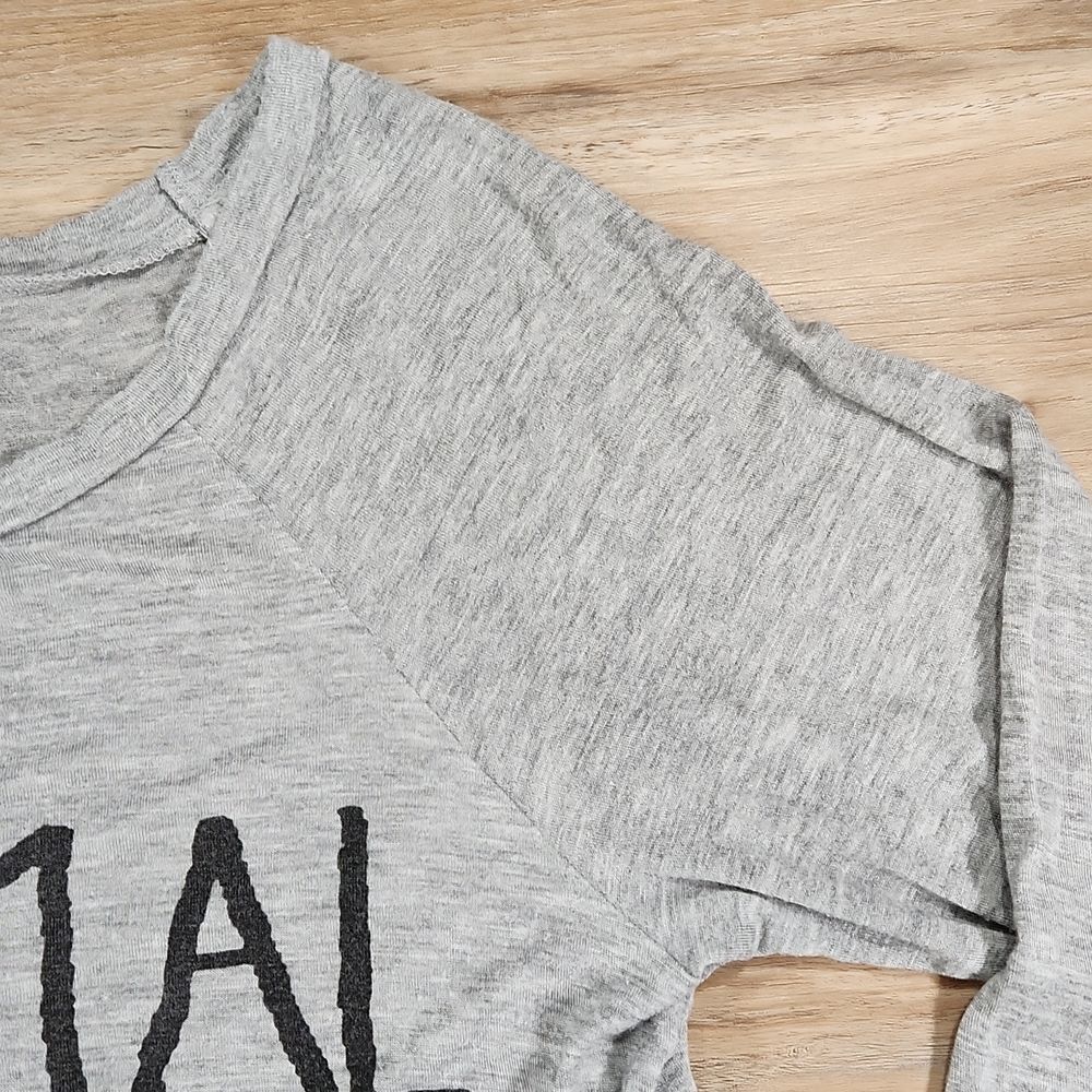💜Ocasion Gray "Normal is Boring" 3/4 Sleeve Top Large - Picture 6 of 10